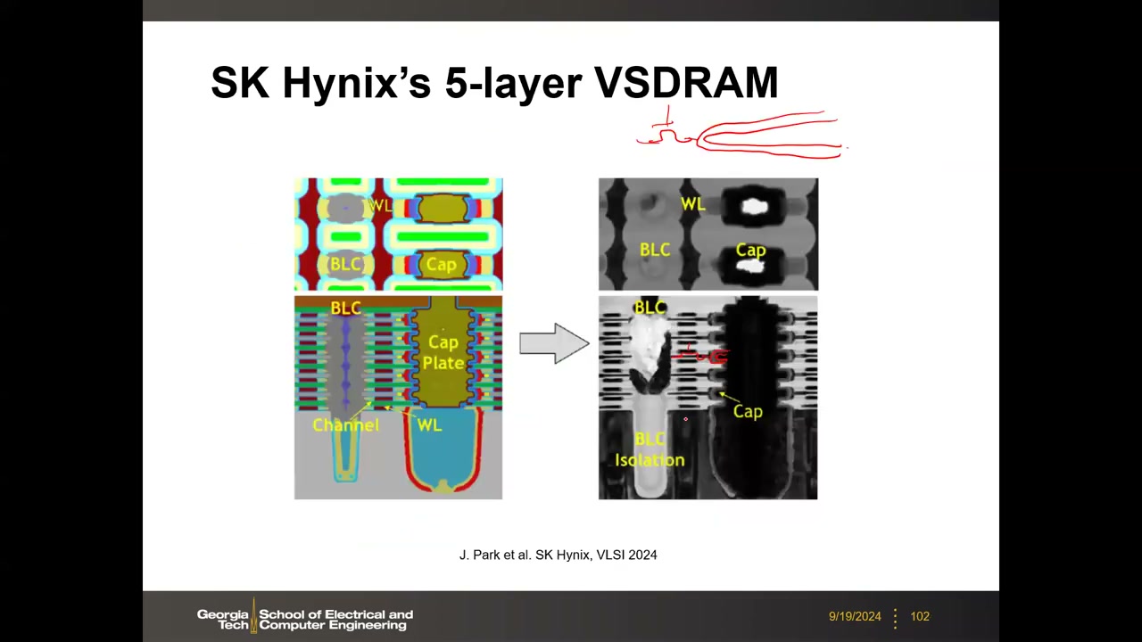 SK Hynix 5 层 VSDRAM TEM 截面