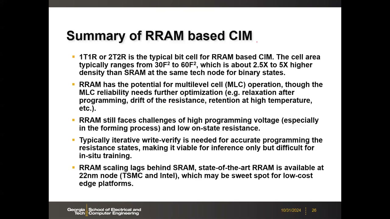 Summary of RRAM based CIM 总结页