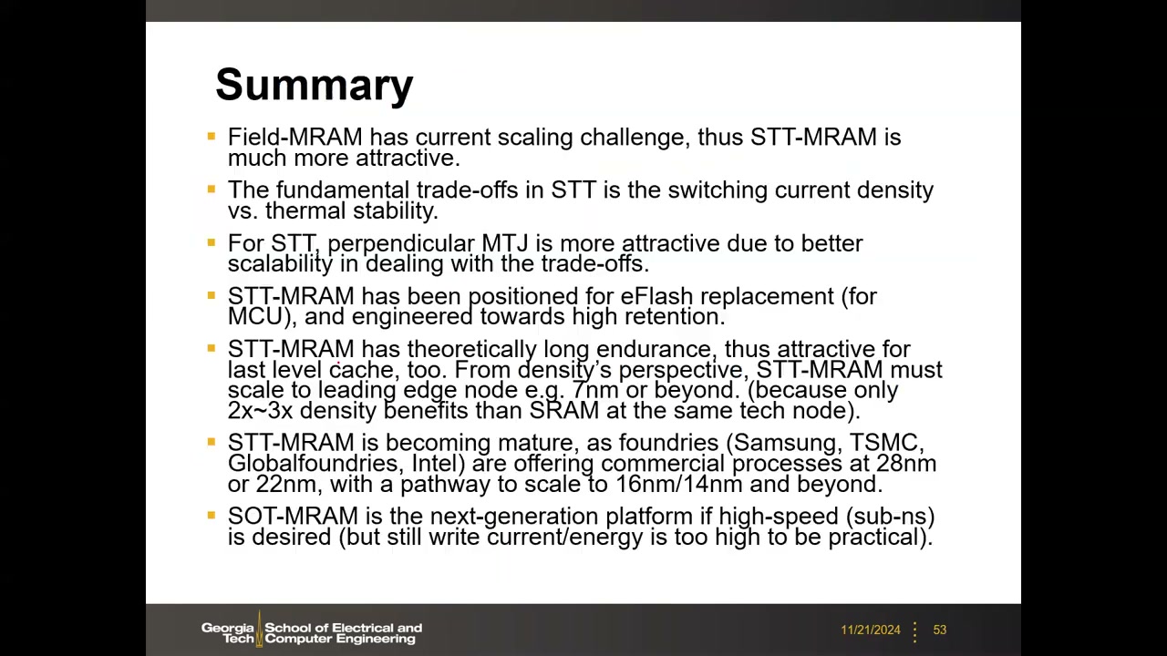 4kB SOT-MRAM 芯片照片与规格表（2T-1SOT、15 度 canting）