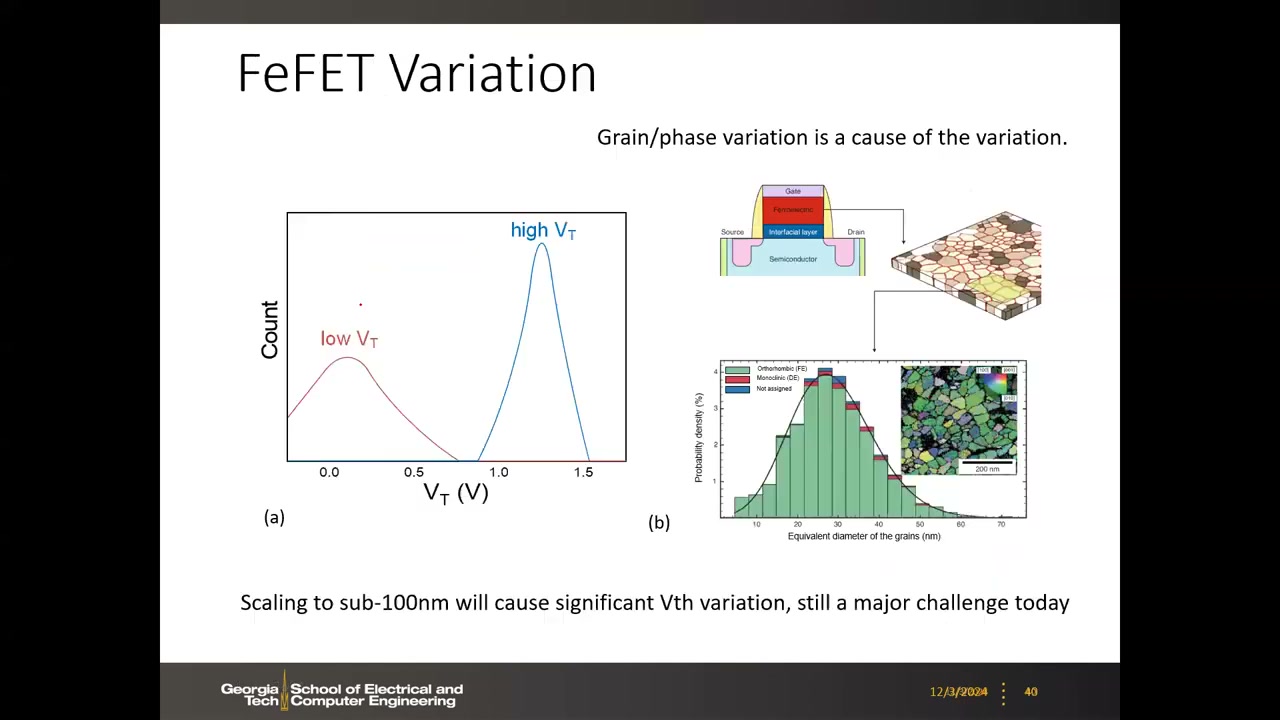 FeFET 变异：低/高 VT 分布与晶粒/相变异统计